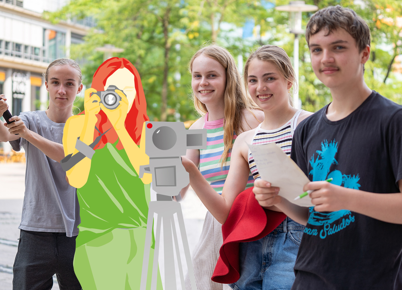 Jugendliche beim Medien-Workshop Filmdreh