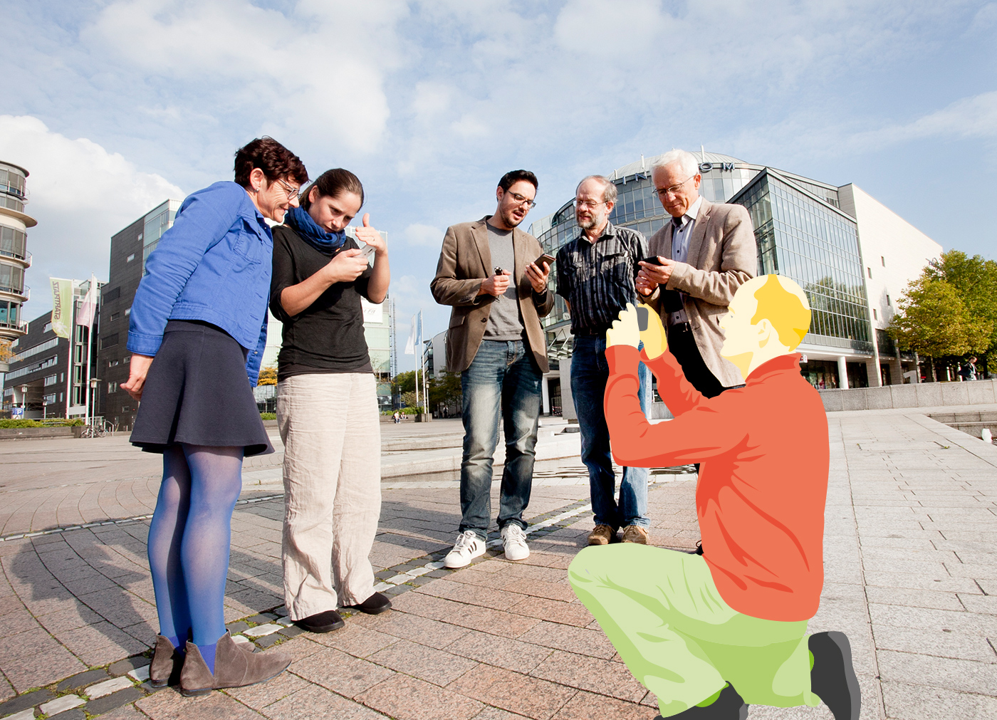 Erwachsene fotografieren beim Medienaperitif